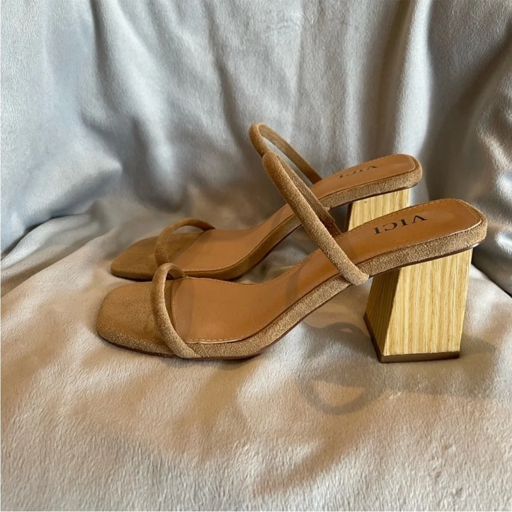 Vici Tori Square Toe Heeled Sandal | Almond | 8